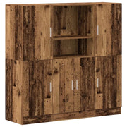 Set di Armadio pensile | Mobili da Cucina 3 pz Legno Antico in Truciolato