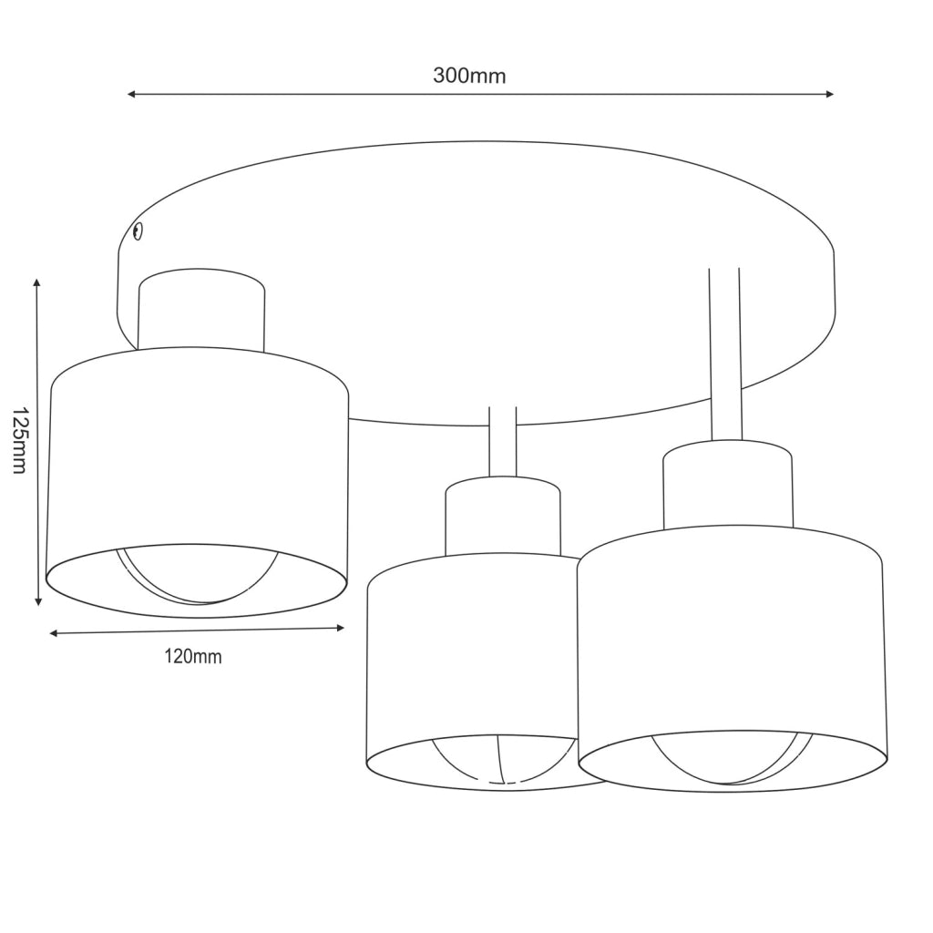 Lampada da soffitto moderna Parkla 3xE27 beige acciaio
