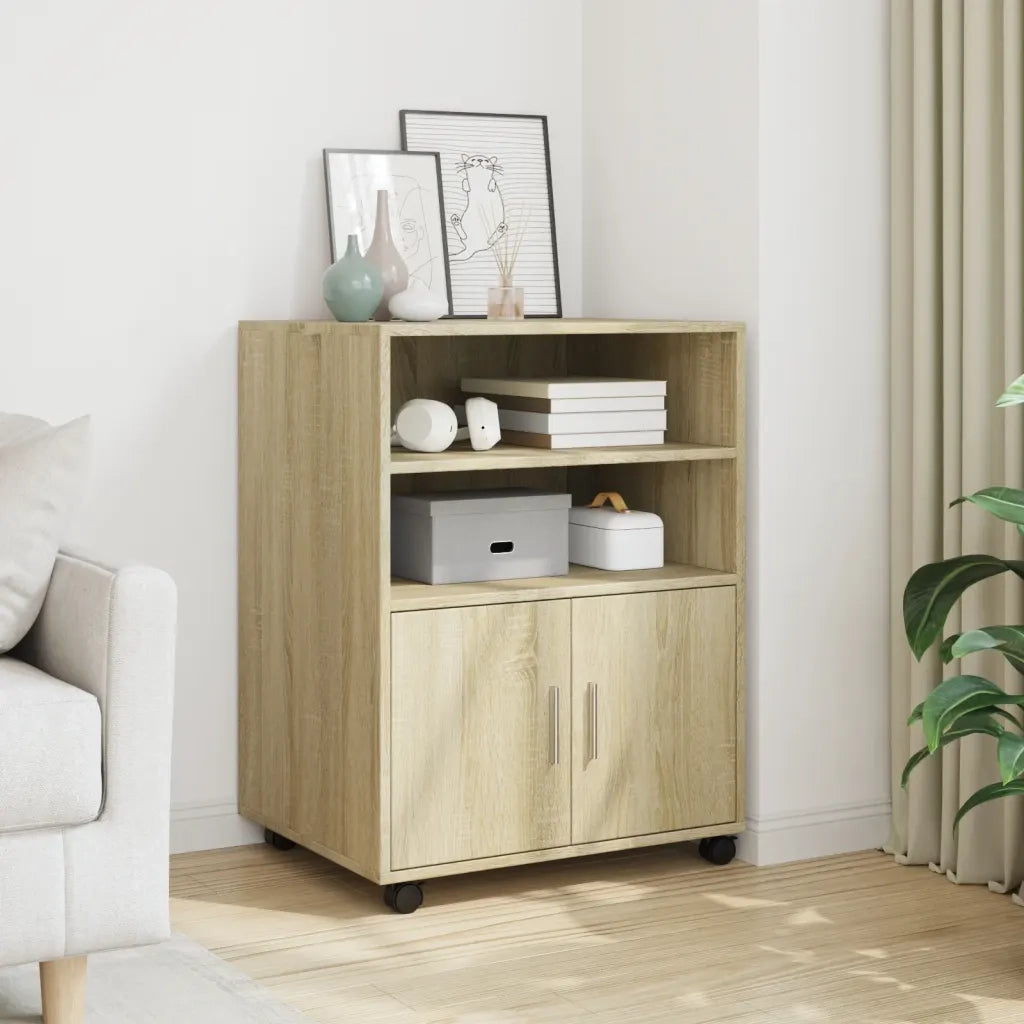 Mobiletto con Ruote Rovere Sonoma 60x48x81 cm in Truciolato CFW8520638