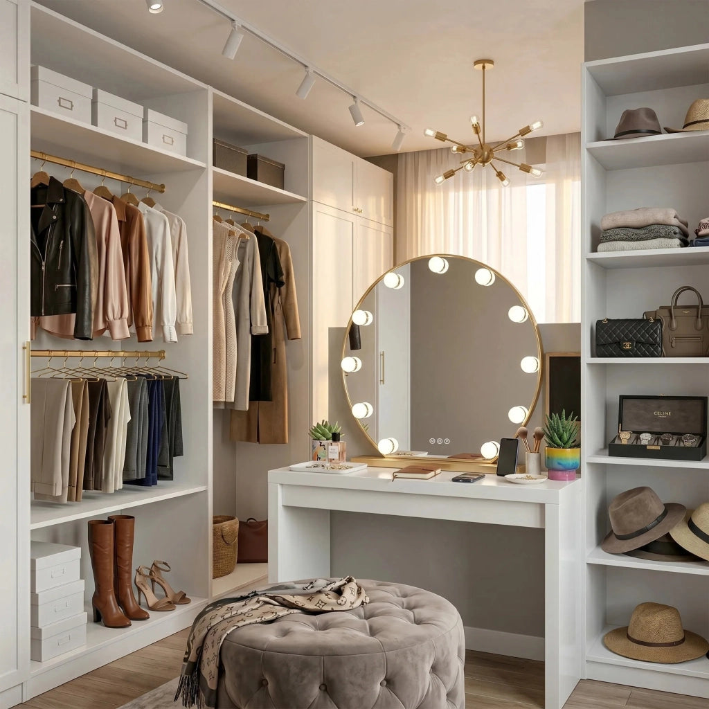 Specchio Led Hollywood L. Gold 50 Cm