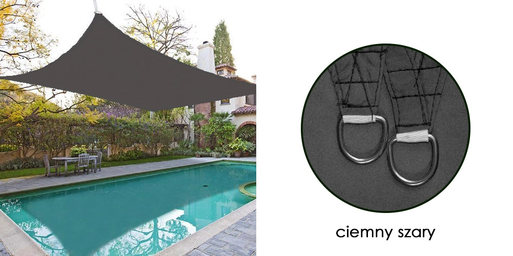 AIO FACTORY 3x5 m Vela Ombreggiante Impermeabile Grigio Scuro - Vela Parasole da Giardino