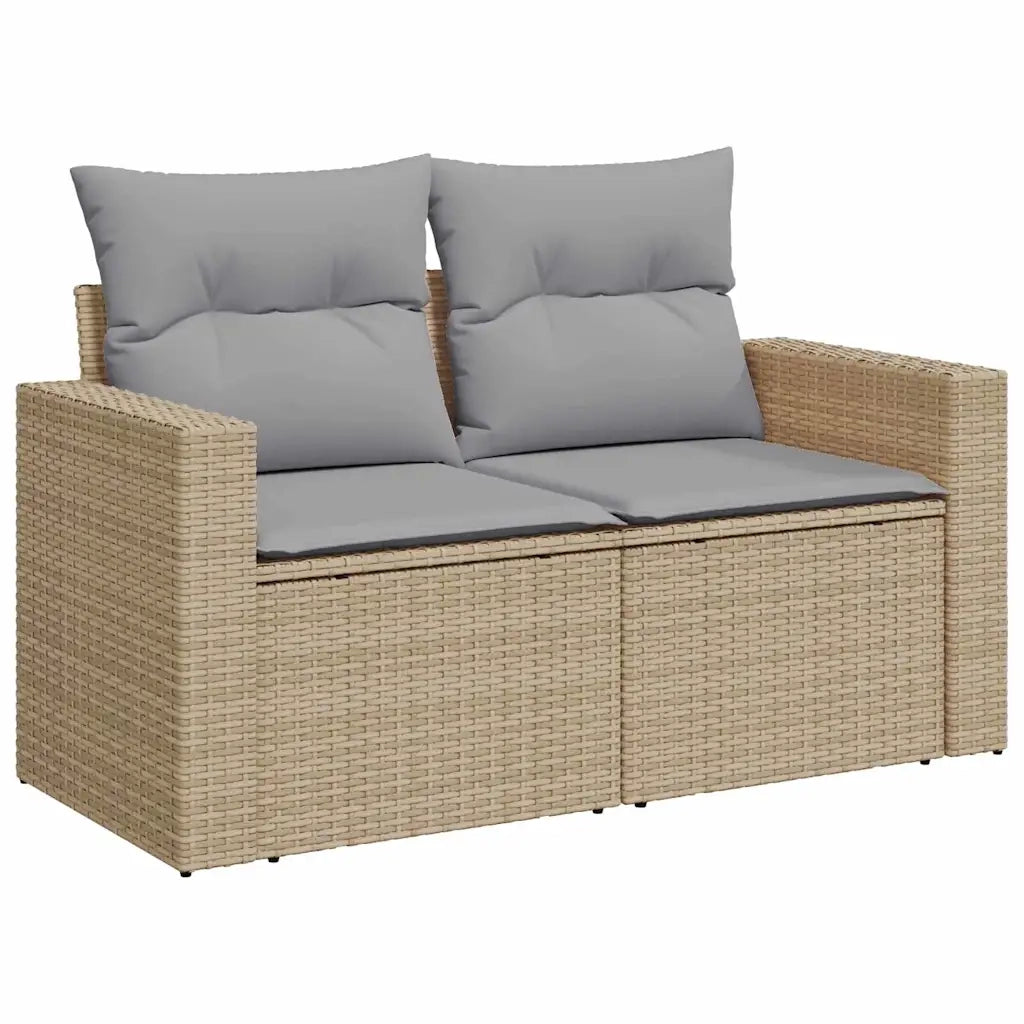 Set Divano da Giardino 13 pcs Beige e Grigio Chiaro polyrattan