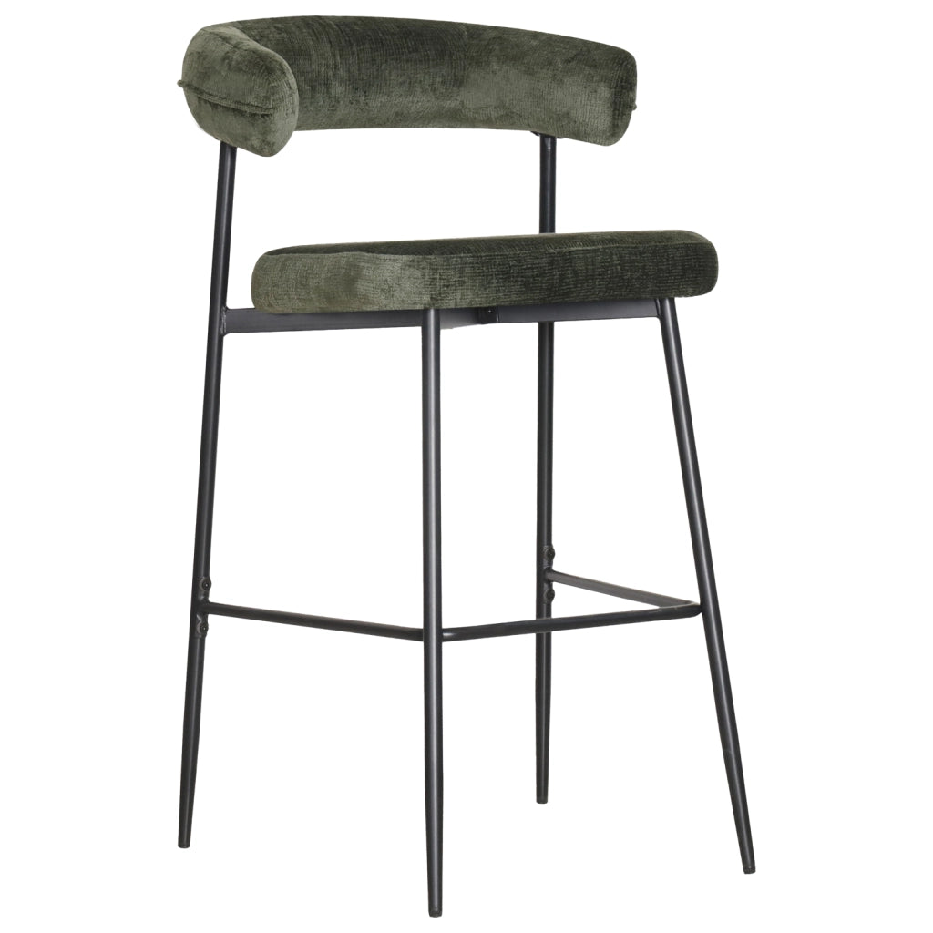 Set di 2 sgabelli da bar in tessuto verde THEA
