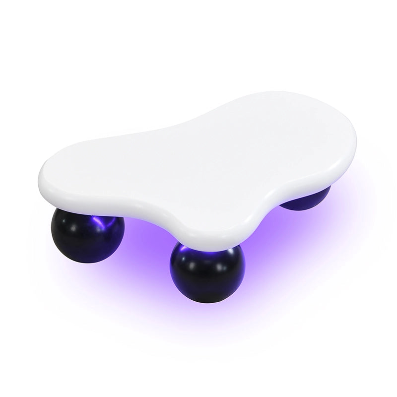 Tavolino da caff¨¨ Cloud Style con LED RGB, design a forma di nuvola, MDF, nero e bianco