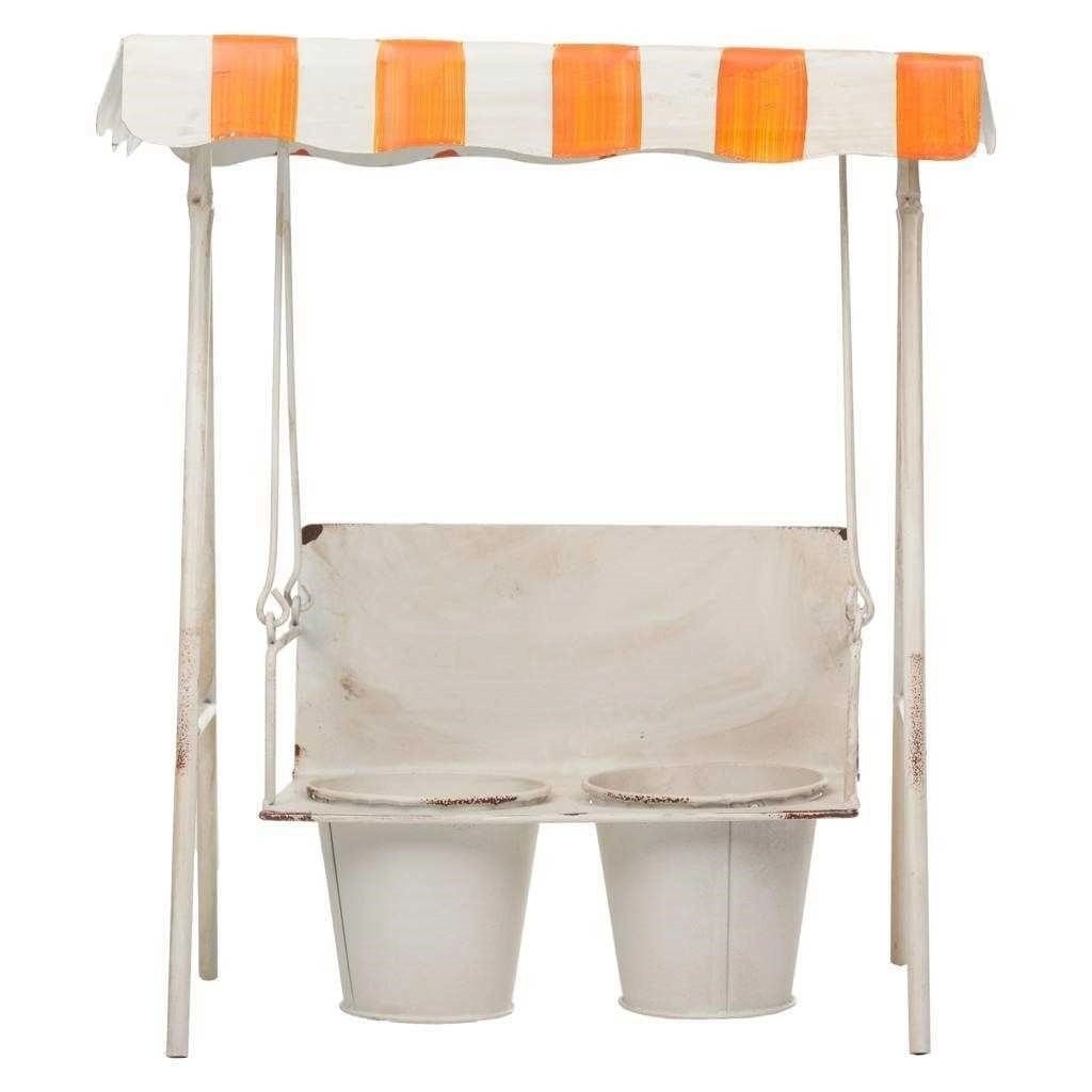 Sgabello portafiori in metallo 31x21x38h