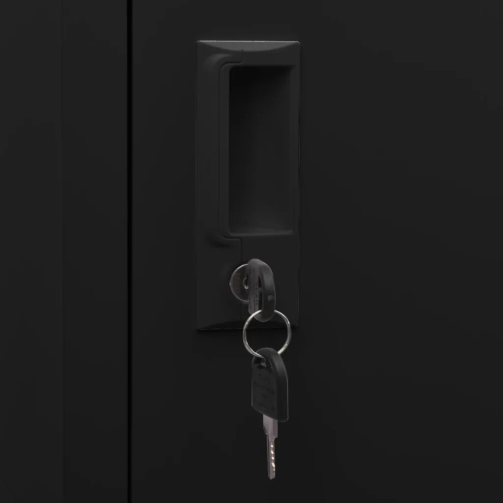 Armadio Porta Sella Nero 53x53x105 cm in Acciaio 339605