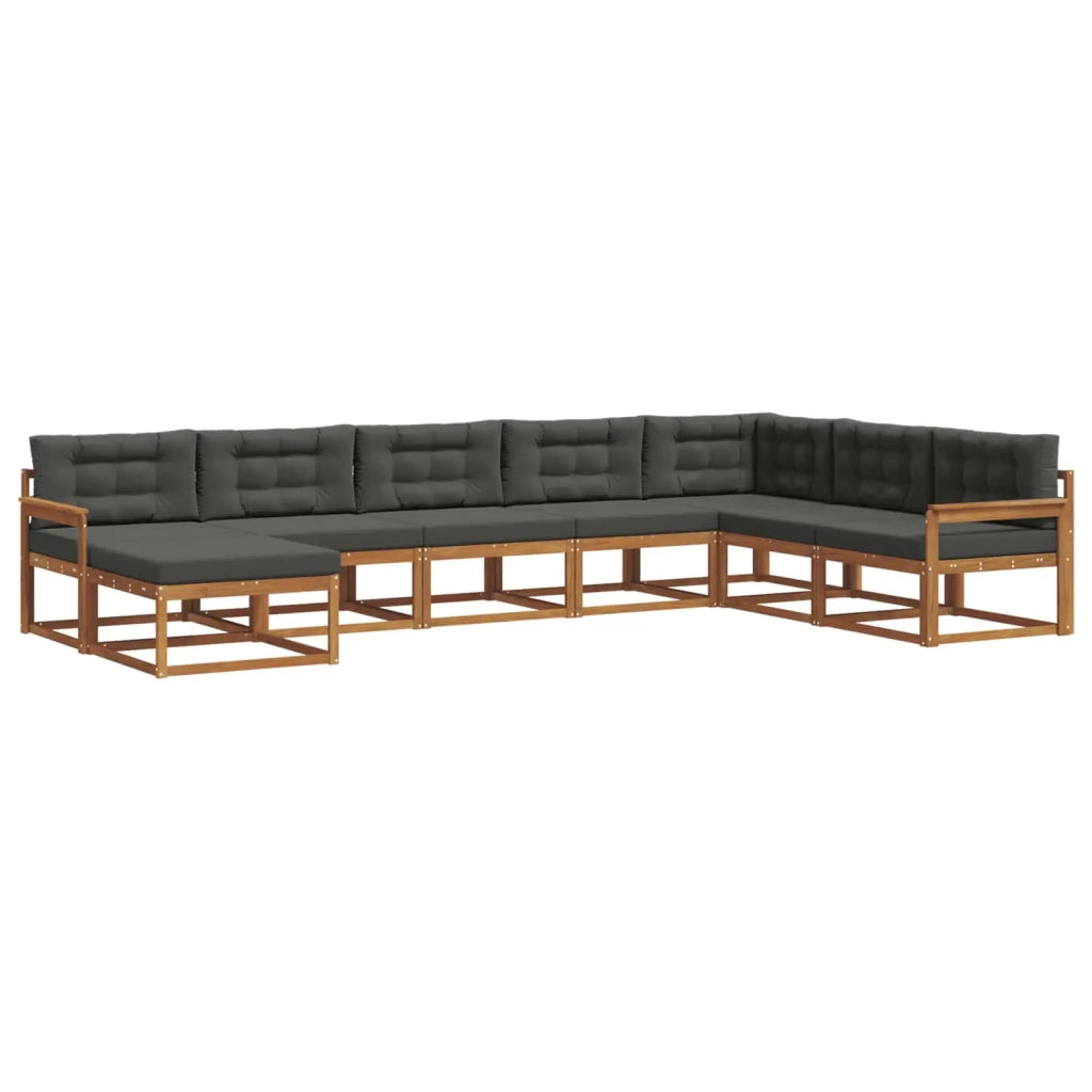 Set di divani da esterno con cuscino 8 pcs Naturale e Antracite 3367990