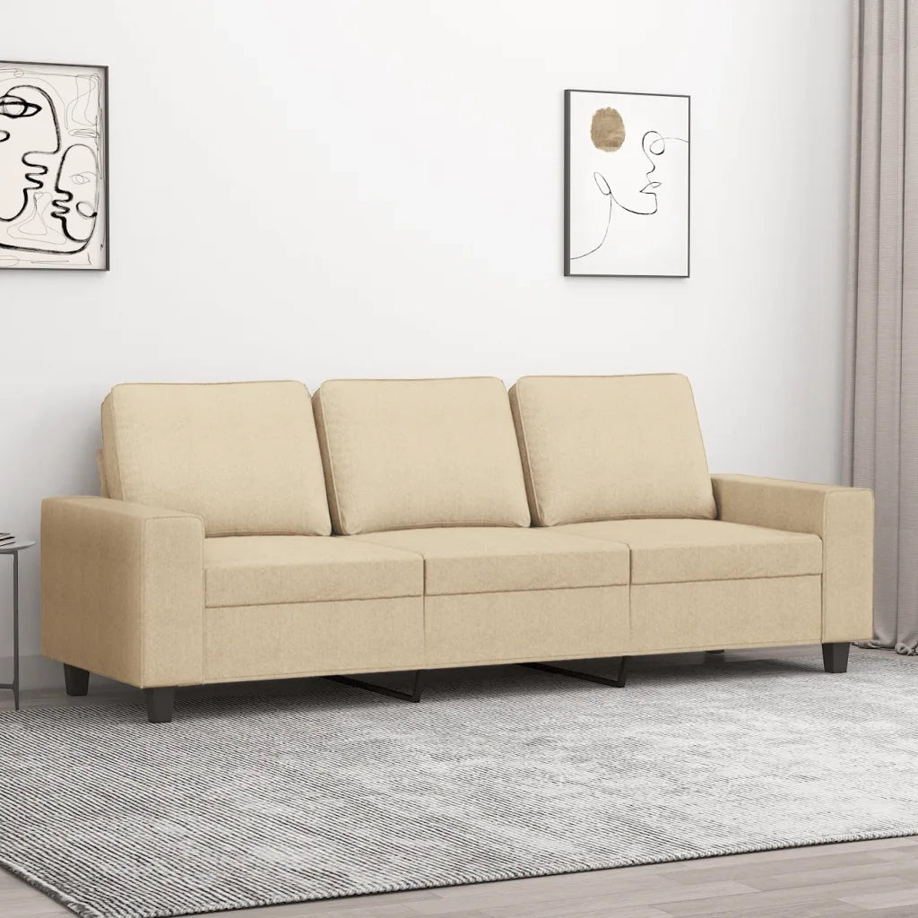 Divano a 3 Posti-Sofa 3 Posti Crema 180 cm in Tessuto 898418