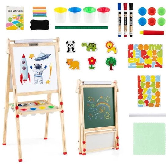 Esempio di assega 3-in-1 in legno pieghevole per bambini con rotolo di carta 

Modello: 21