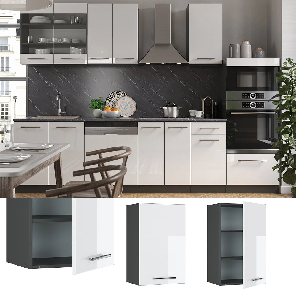 Pensile da cucina Fame-Line Bianco lucido/Antracite 45 cm Vicco