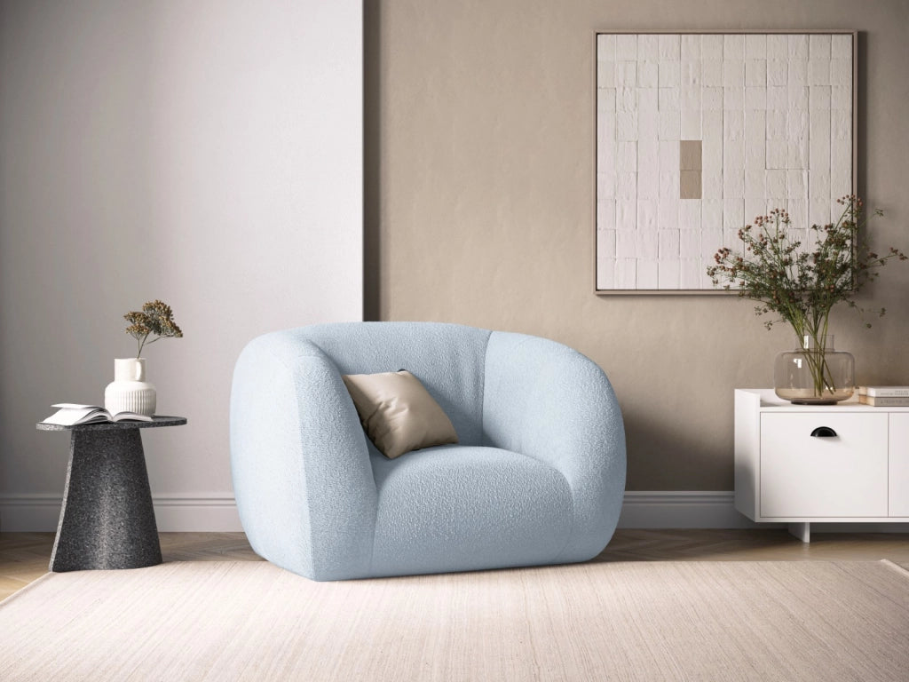 Cosmopolitan Design - Poltrona "Essen" in bouclé azzurro 