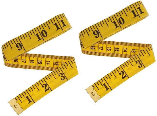 Misuratore di vita 2m - Bidirezionale - Misuratore di vita/telaio - Flessibile - Divisione scalare precisa - 2 pezzi - Misuratore di vita