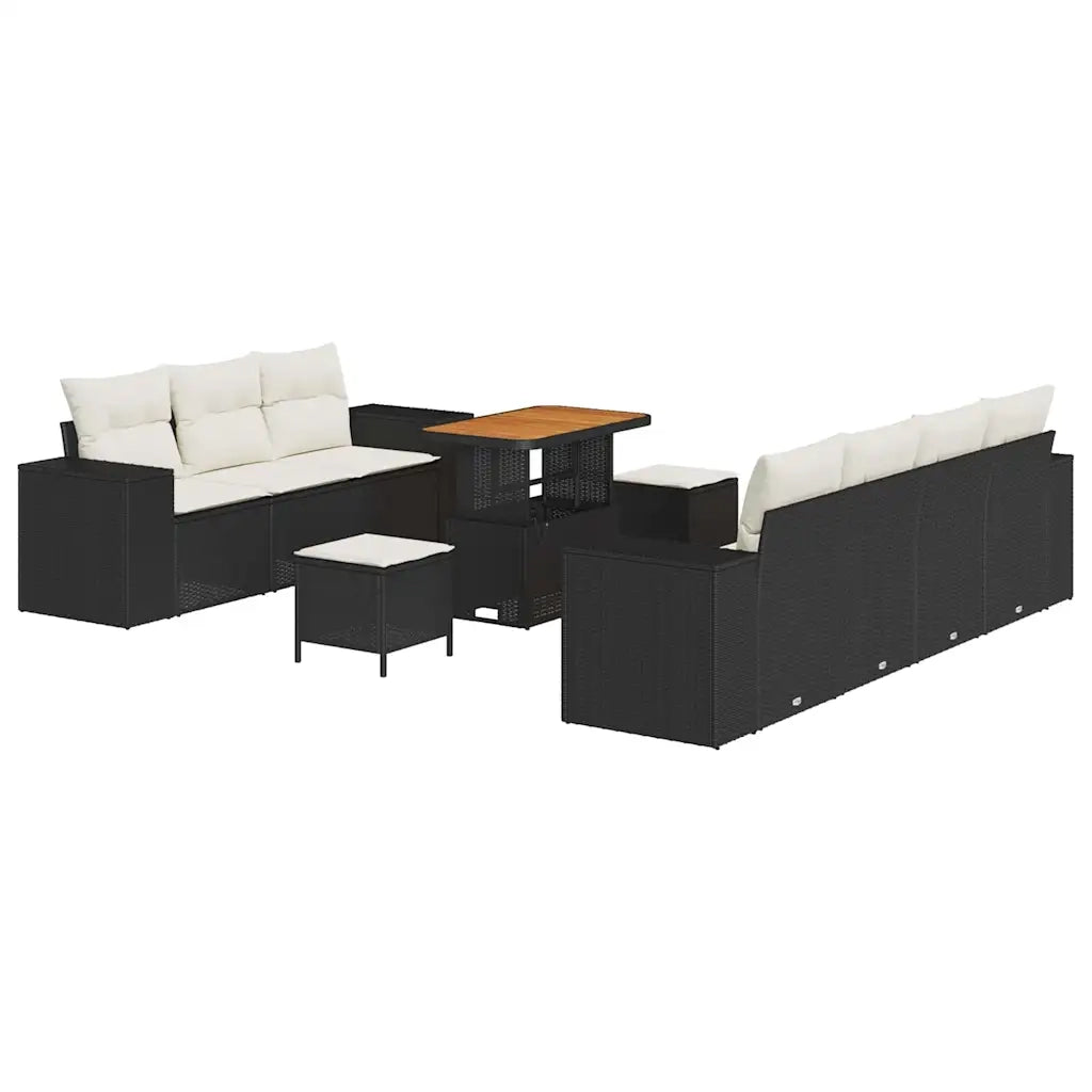 Set Divano da Giardino 10 pcs Nero polyrattan 3361970