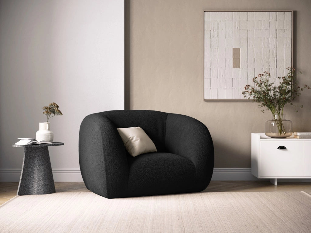 Cosmopolitan Design - Poltrona "Essen" in bouclé nero 