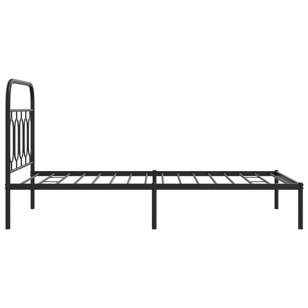 Giroletto con Testiera-Struttura Letto con testiera in Metallo Nero 100x190 cm 285651