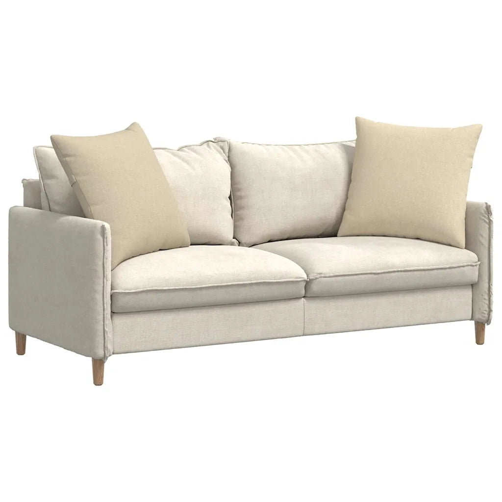 Cuscini da Divano 2 pz | Cuscini per sedie Crema 80 x 80 cm Tessuto