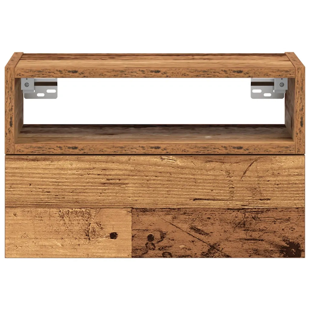 Comodini a Muro 2 pz Legno Antico 45x26x28,5 cm 858611