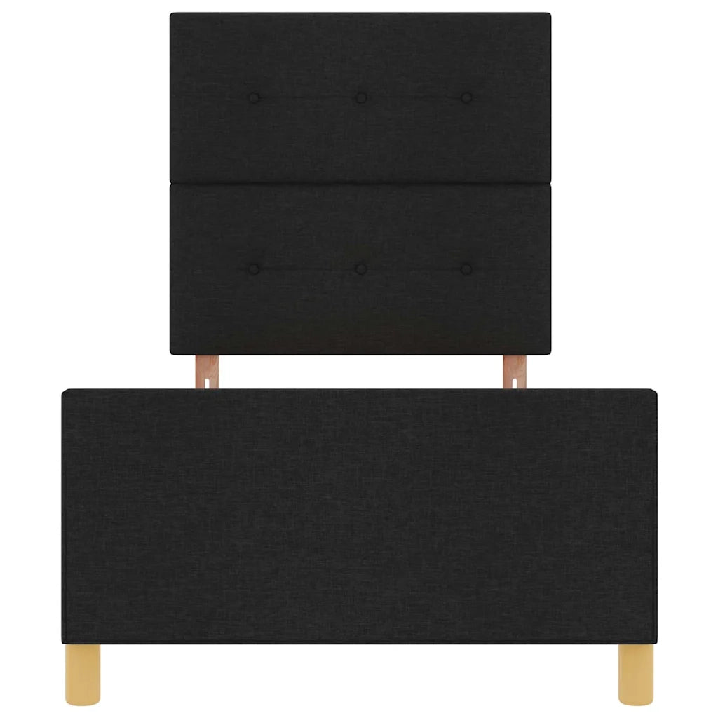 Struttura del letto con testiera Nero 90 x 200 cm Tessuto