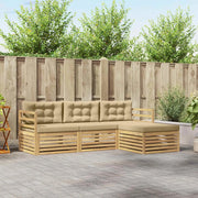 Set di divani da esterno 4 pz Bianco e Beige Poliestere 3390268