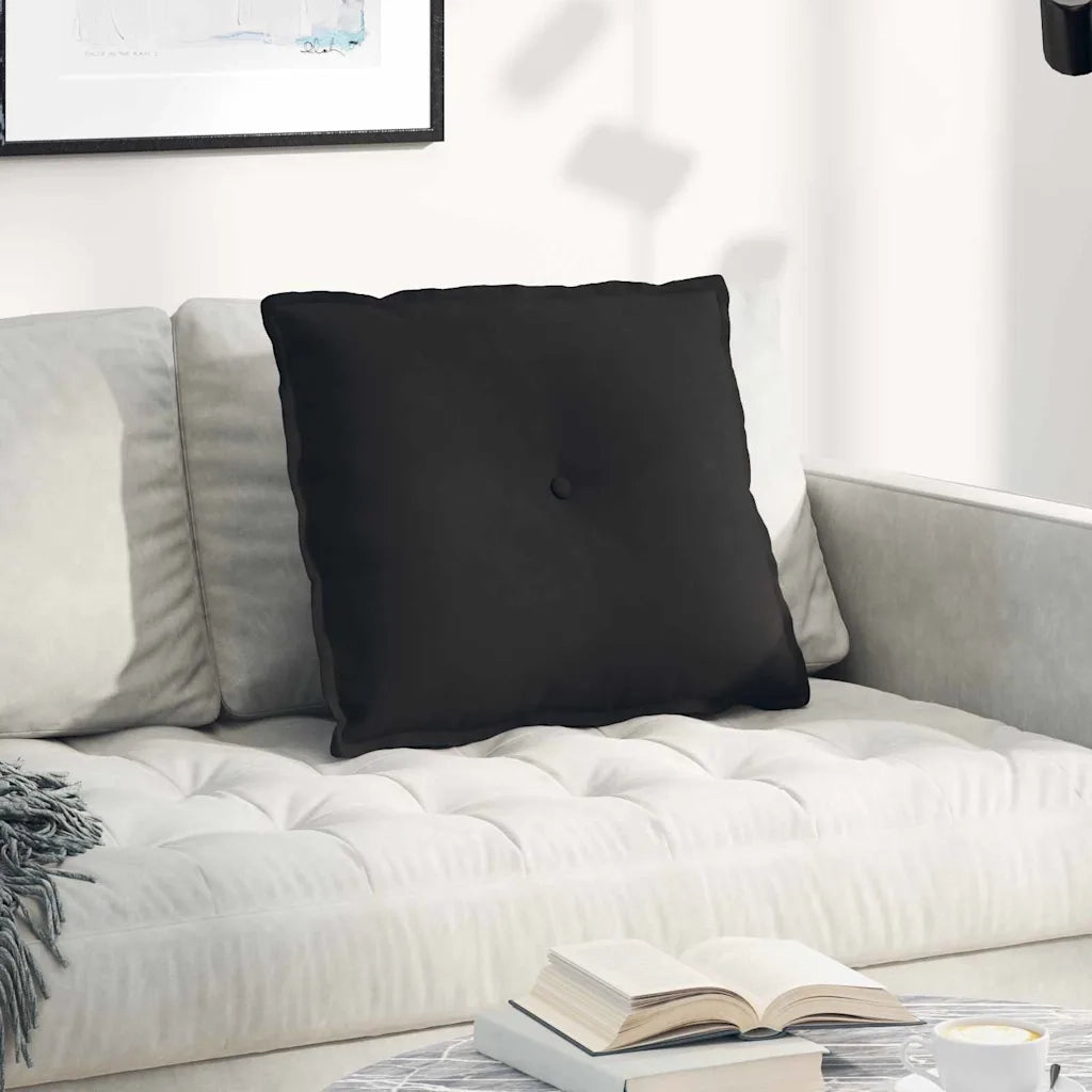 Cuscino per Schiena | Cuscino dorsale Nero 60 x 50 cm Tessuto in Microfibra