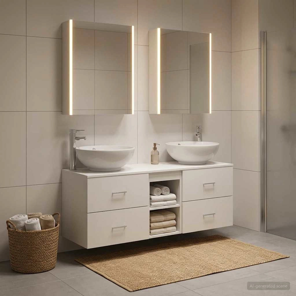 Set di mobili per il bagno 5 pz Bianco 3406967