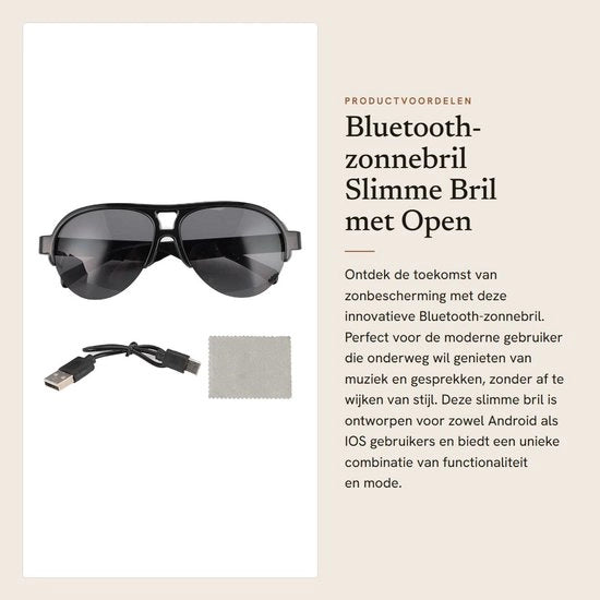 Bracciale Bluetooth con Orecchini aperti - Nero - Music e Chiamate - 137 Lingue - Adatto per Android