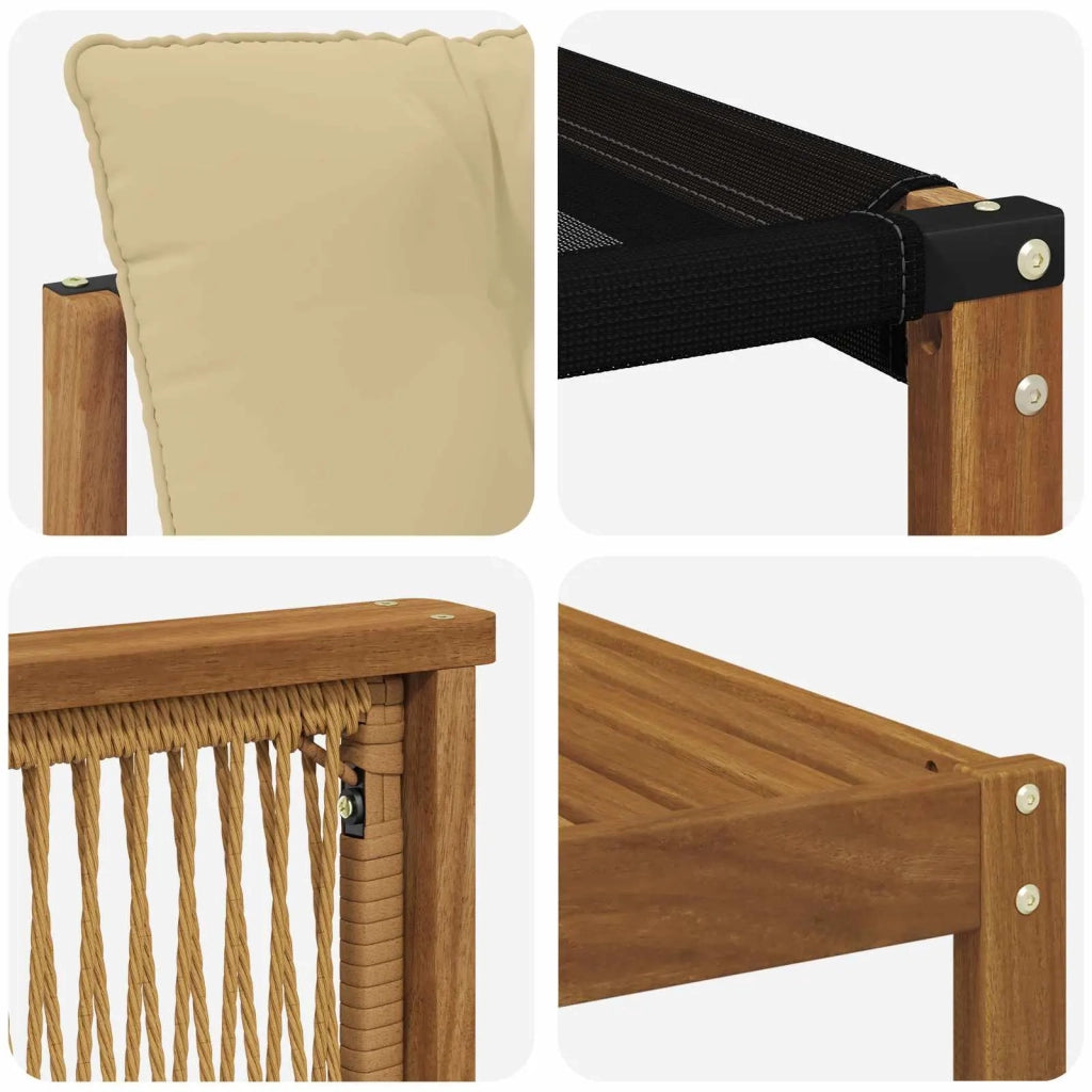 Set di divani da esterno con cuscino 8 pcs Naturale e Beige 3382117