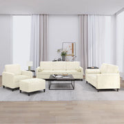 Set di Divani 4 pz con Cuscini Crema in Velluto 3201972