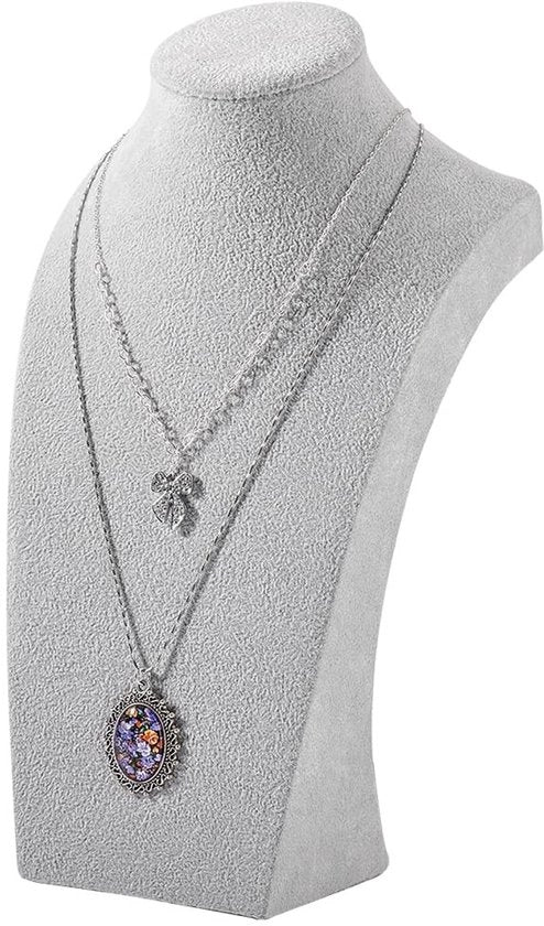 Display per Collana in Pelle - 3D Modello per Collane - Stile e Moderno - Grigio - Supporto per Collane - Ideale per Collane - 28 cm Altezza
