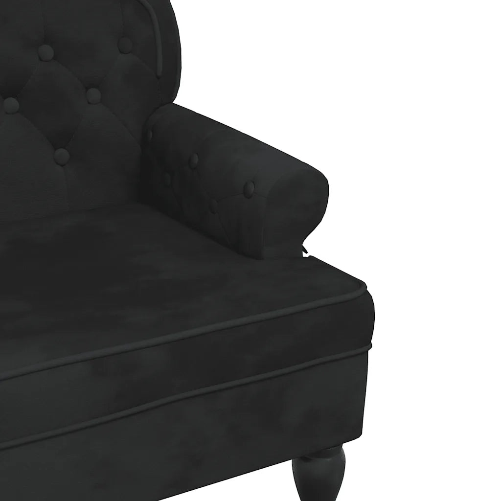 Panca con Schienale-Divano Sedia nera 119,5x64,5x75 cm in velluto