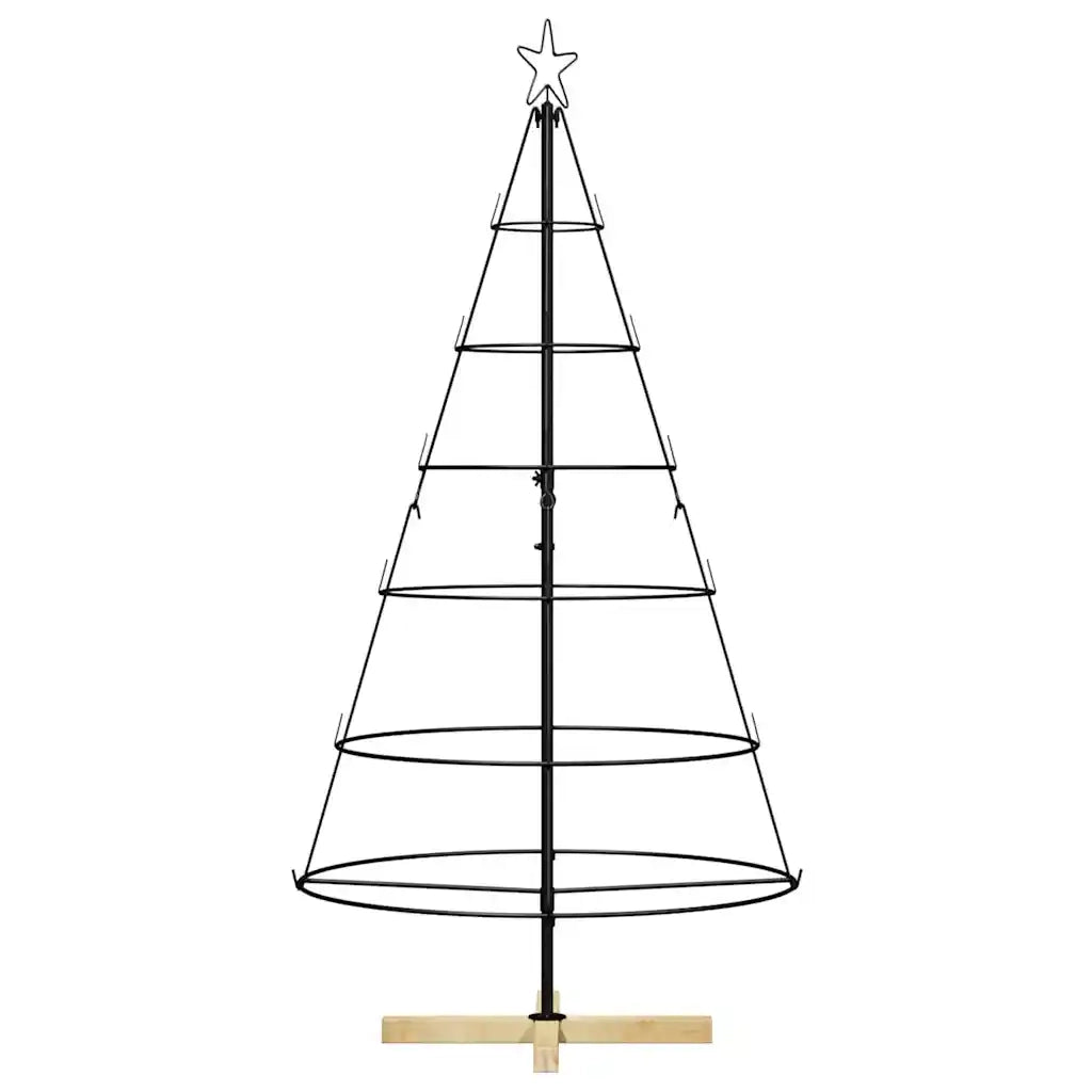 Albero a Cono di Natale con supporto Nero 154 cm Acciaio 42019160