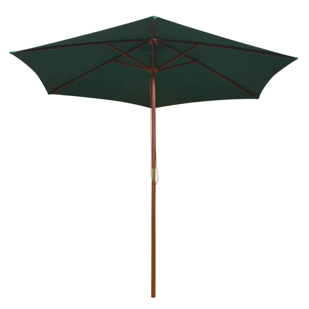 Ombrellone-Ombrello da giardino 270x270 cm con Palo in Legno Verde