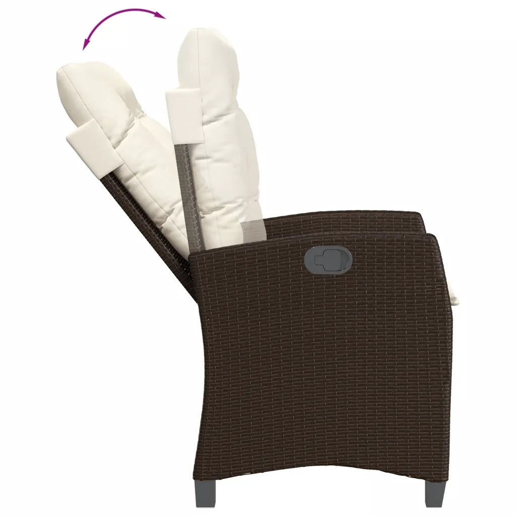 Set Bistrò 3 pz con Cuscini Marrone in Polyrattan 365226