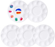 Palette di vernice circolare - 5 pezzi - Vernice per acrilico e olio - Bianca - Ideale per dipingere e DIY