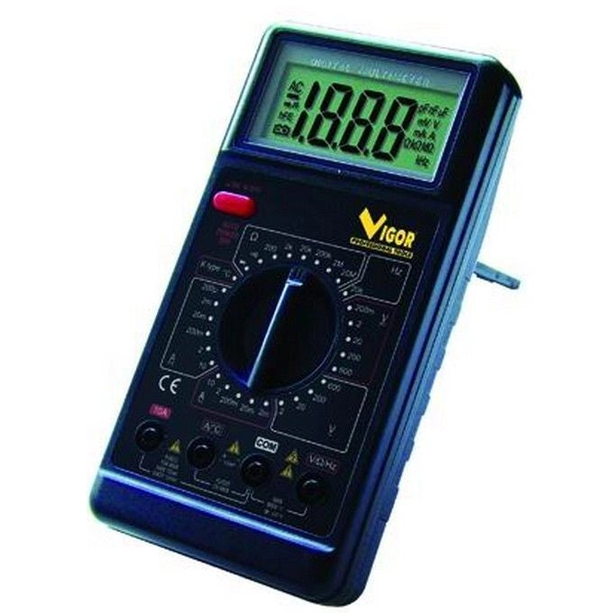 Vigor 35605-30 ORION Tester Digitale 600 V Tensione Continua 200mV-600V Corrente Alternata 2mA-10A Resistenza 200Ω-20MΩ Test Diodo colore Nero
