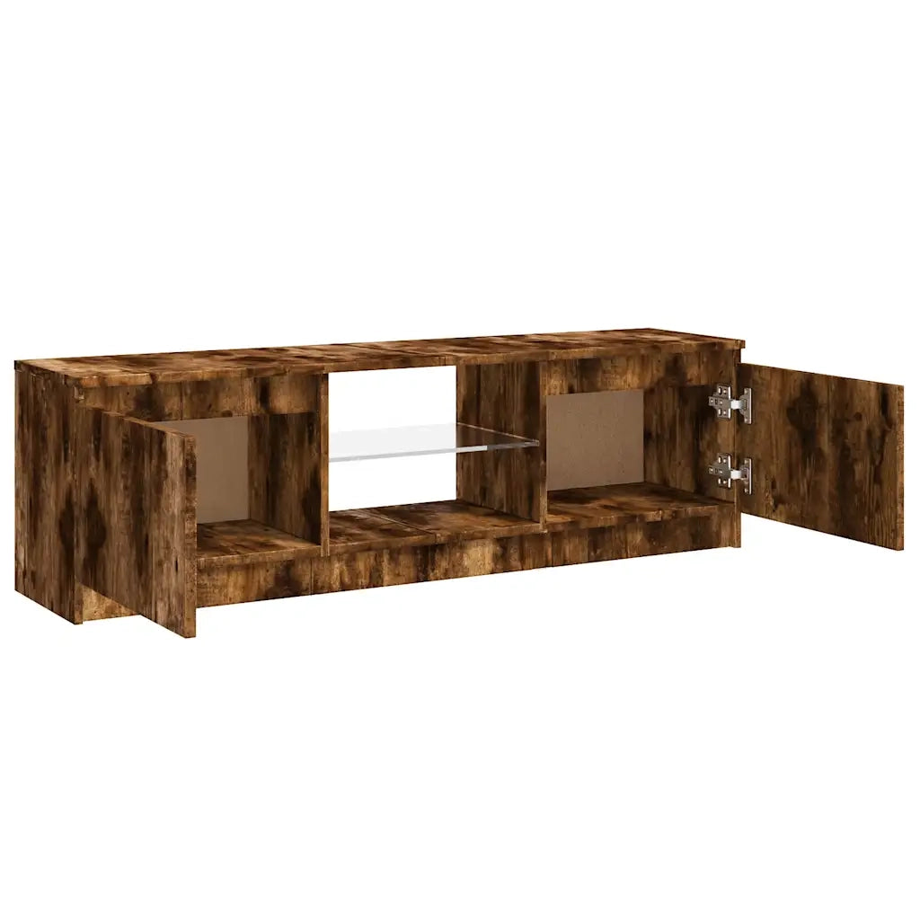 Mobile Porta TV con Luci LED-Mobile per TV-Credenza TV Rovere Fumo 120x30x36 cm