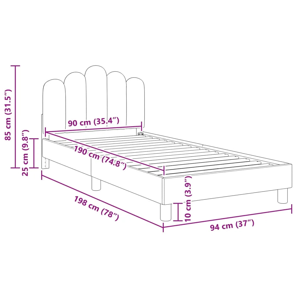 Struttura letto bambini con testata Grigio scuro 90 x 190 cm 42011055