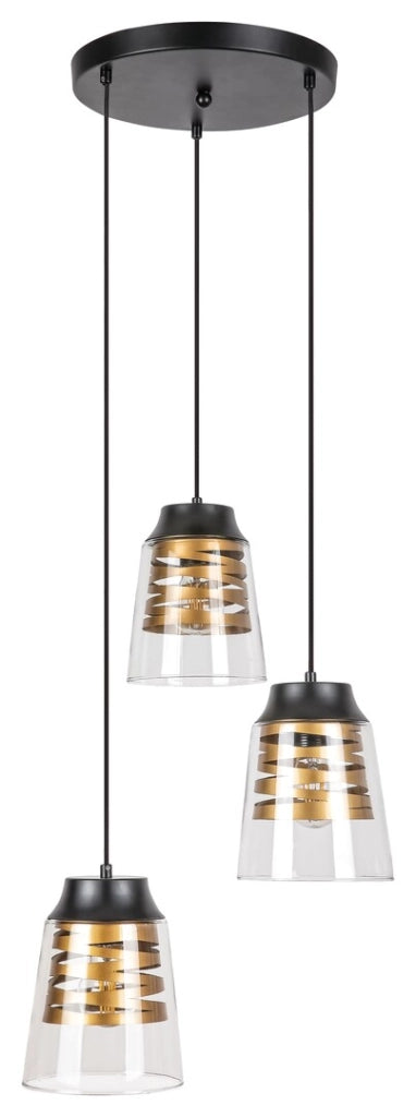 Lampada a sospensione Zenaida Rabalux 3xE27 nero Ø40