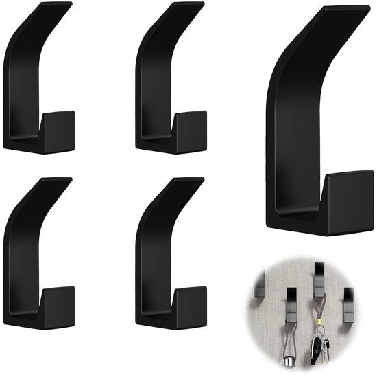 Supporto da parete senza foratura - Grappolo - 5 pezzi - Nero