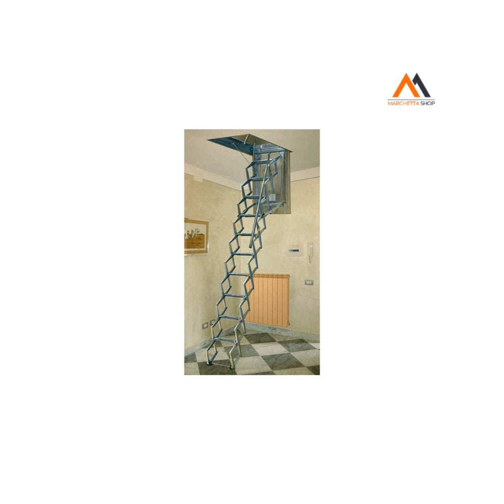 SCALA A PANTOGRAFO A SOFFITTO cm 70x100x H.mt 3 - 11 gr.
