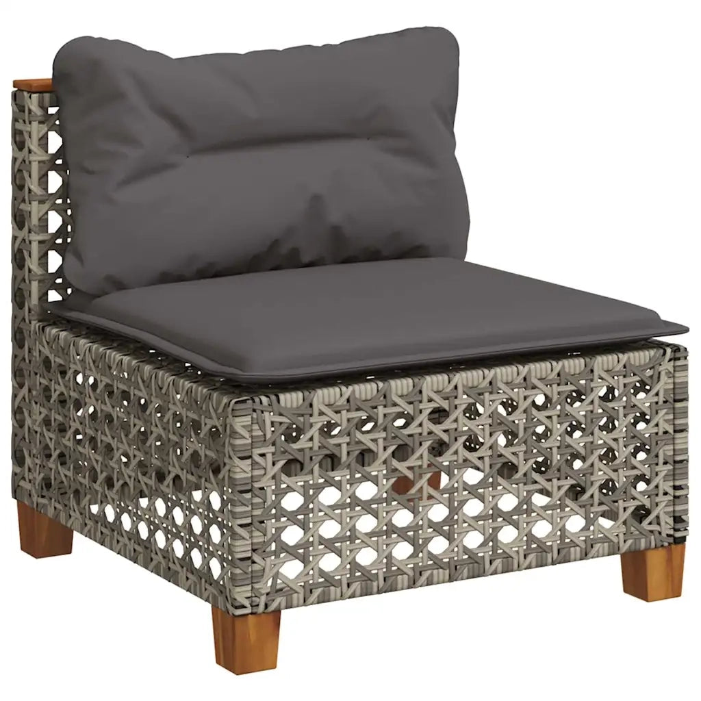 Set Divano da Giardino 8 pz con Cuscini Grigio in Polyrattan 3261945
