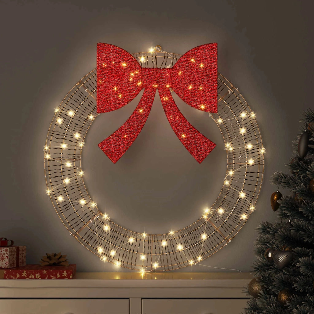 Ghirlanda con 60 LED Bianco caldo 76 x 76 x 8 cm PET 42019136