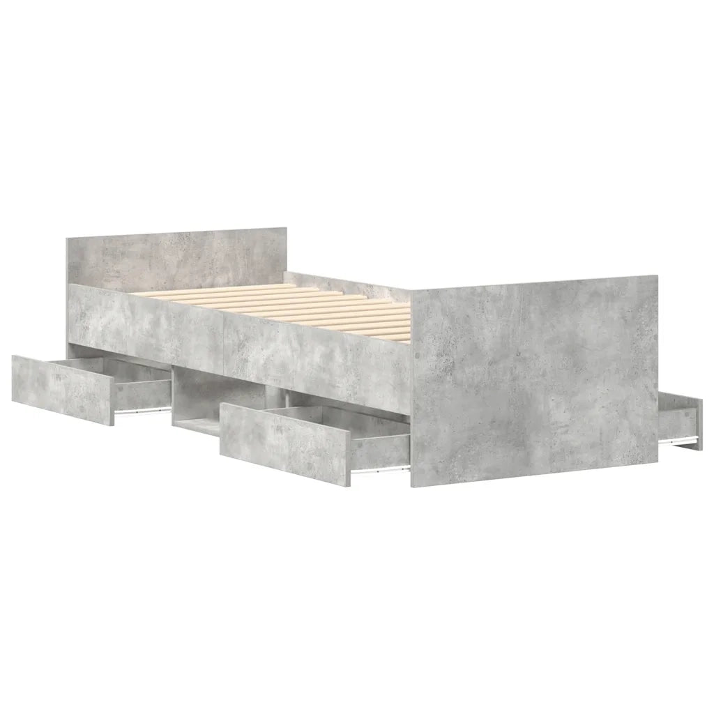 Giroletto con Testiera e Pediera Grigio Cemento 75x190 cm