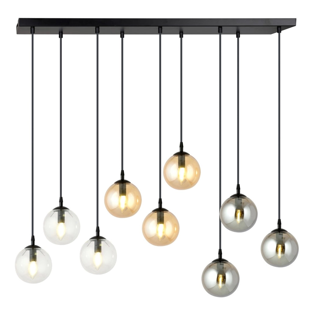 Lampadario Emibig Cosmo 9 luci E14 nero multicolor