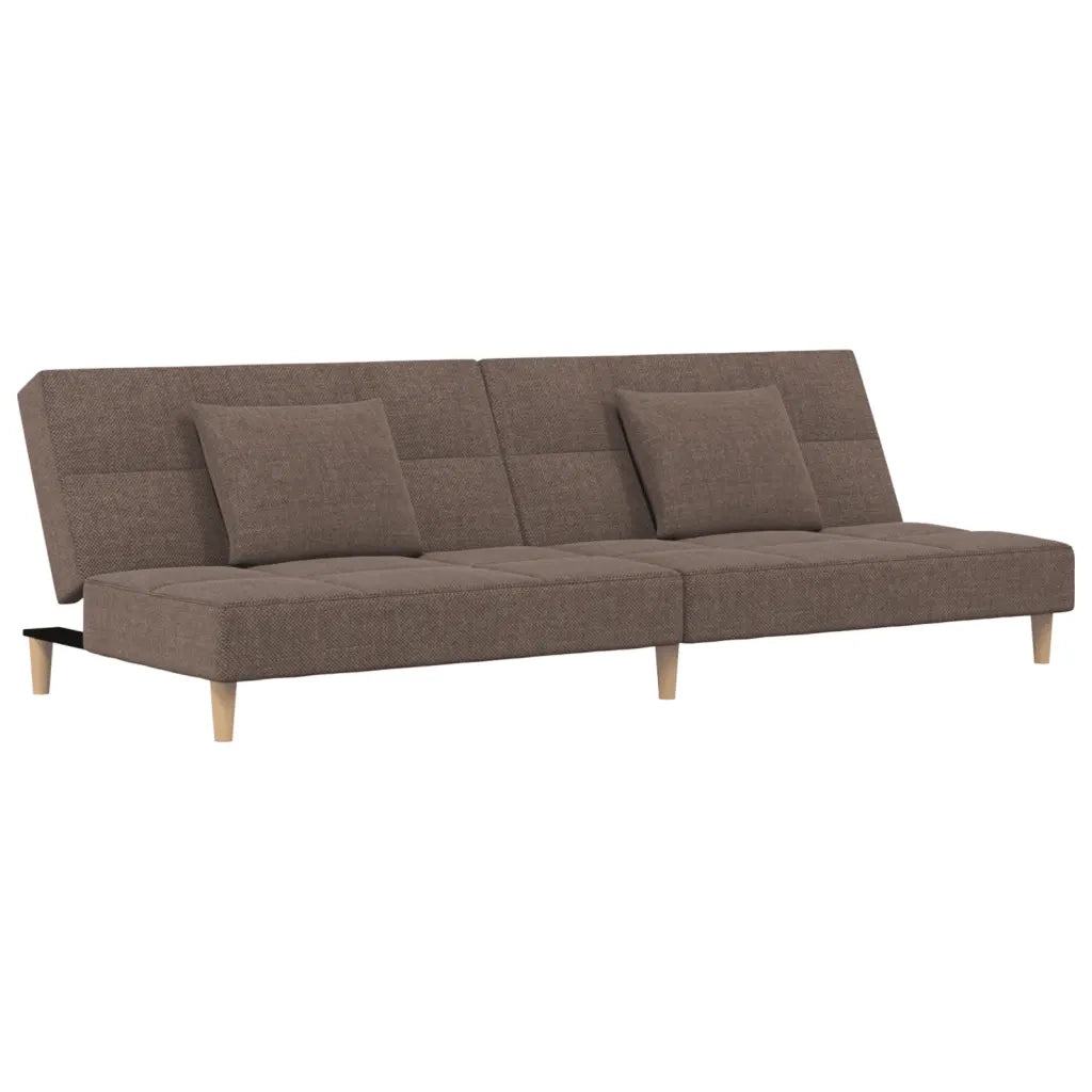 Divano Letto a 2 Posti con 2 Cuscini-Sofa Letto 2 Posti-Daybed Tortora in Tessuto 784707