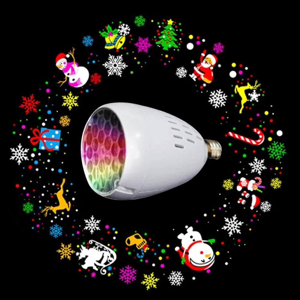 Trade Shop - Proiettore Luci Rotazione Automatica E27 Da 4w Per Esterni Decorazioni Natalizie -