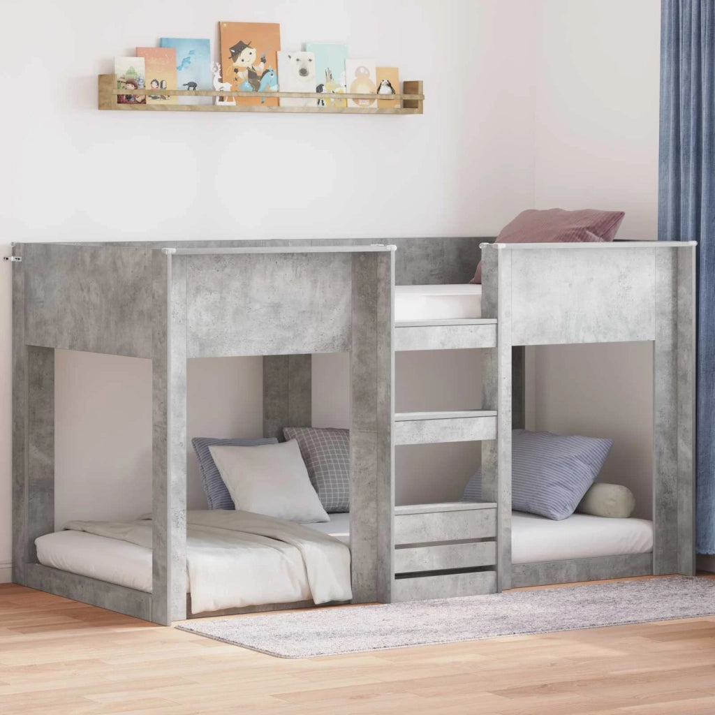 Letto a Castello per Bambini Grigio cemento 90 x 200 cm