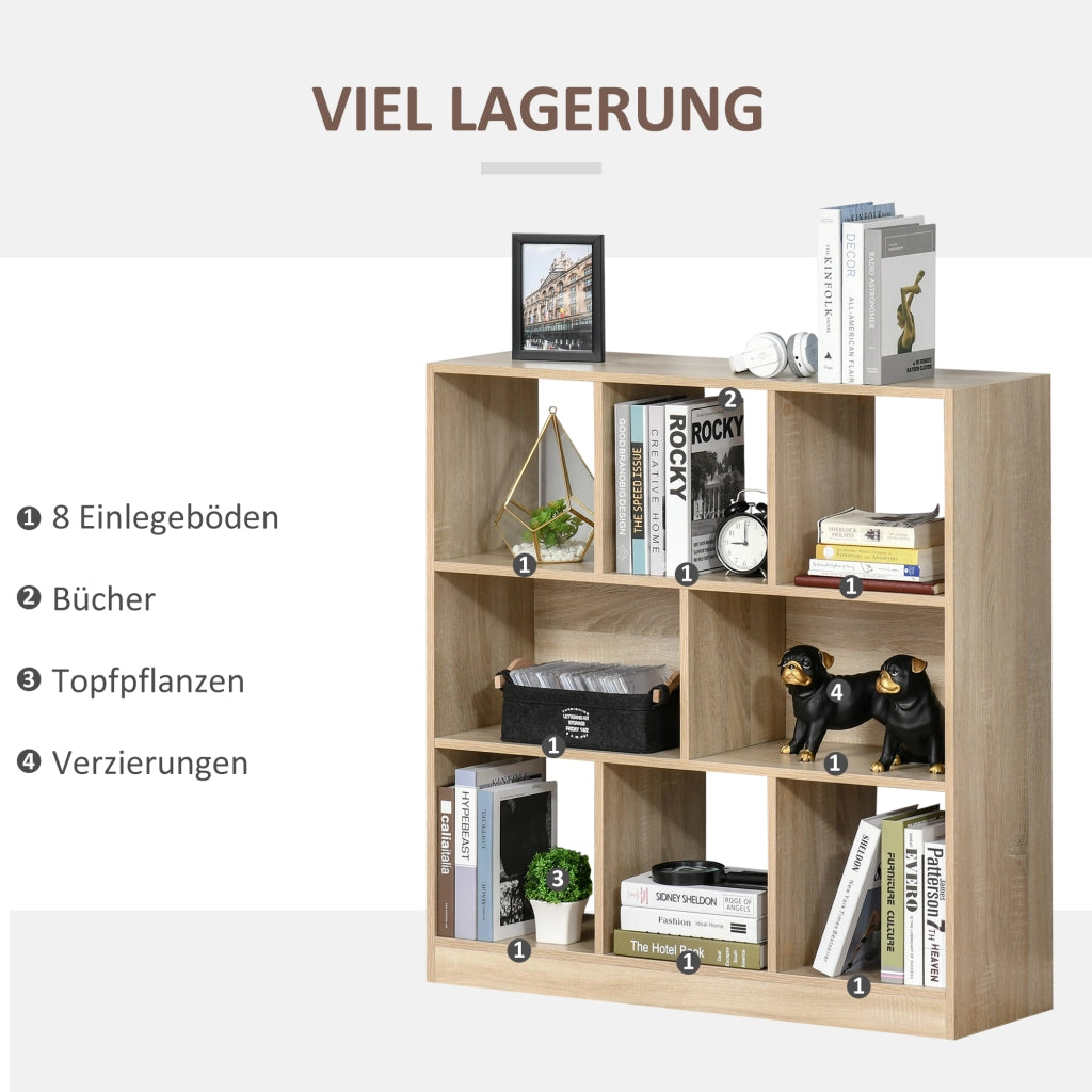 Libreria Scaffale 8 Ripiani ¨C Minimal ¨C 97.5x30x100 cm Quercia