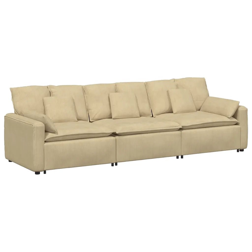 Divano Modulare con Cuscini Verde Grigio 3321111