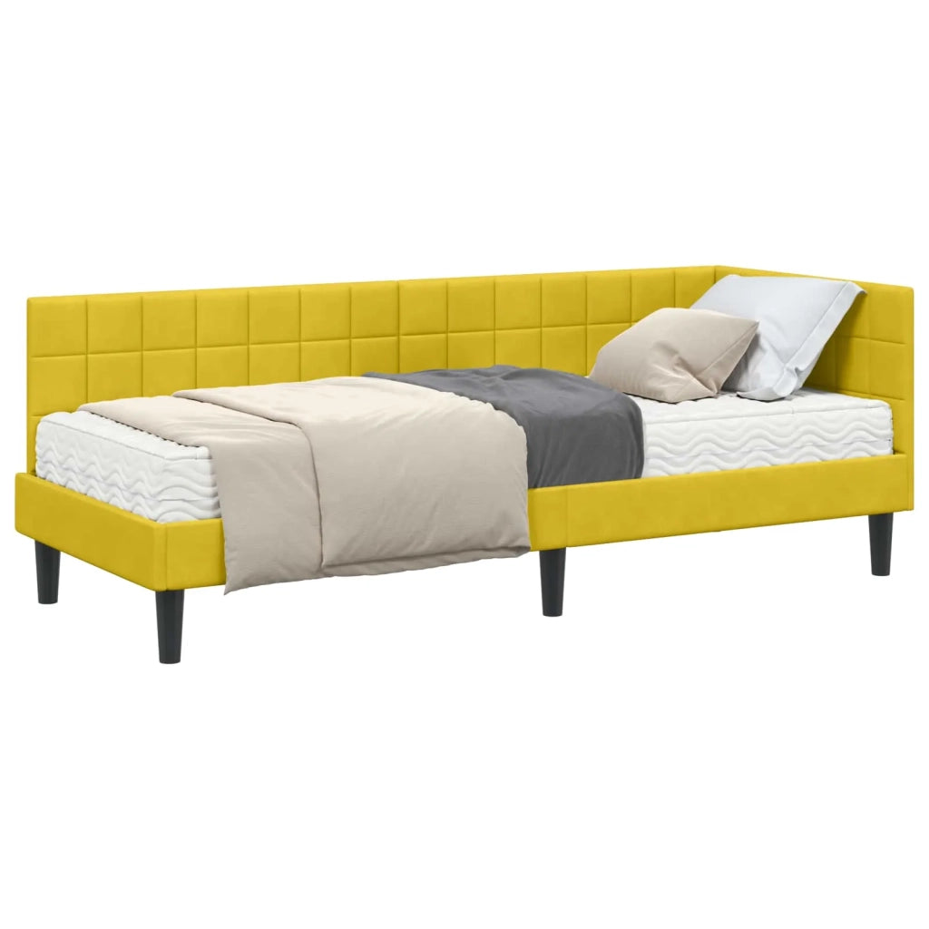 Struttura Letto Angolare con Materasso 2 pcs Giallo Velluto